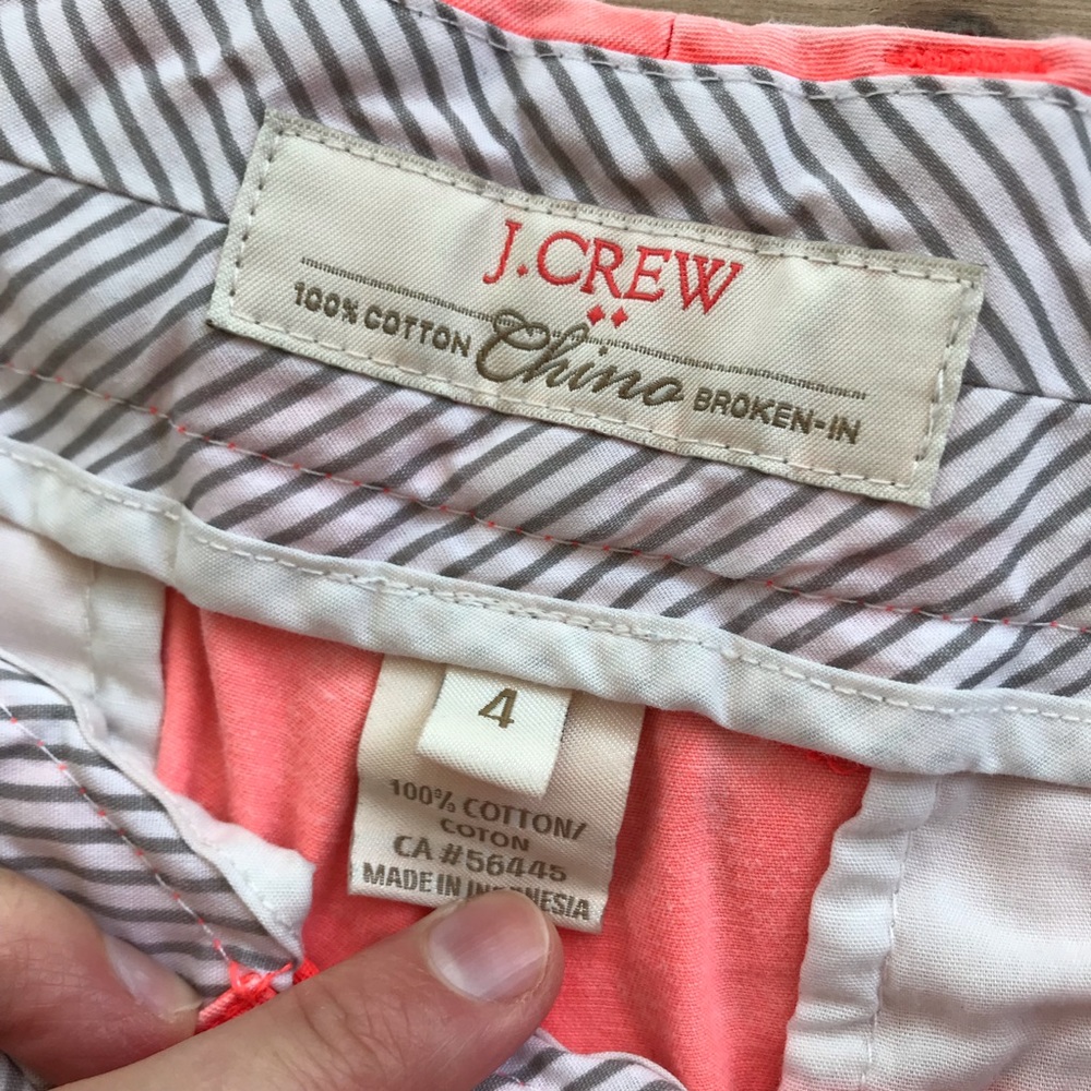 J. Crew Neon Orange Chino Shorts - Picture 4 of 7